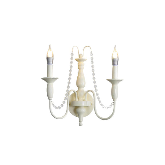 Aubervilliers Candle Wall Lamp | French Country Cream & Crystal Sconce