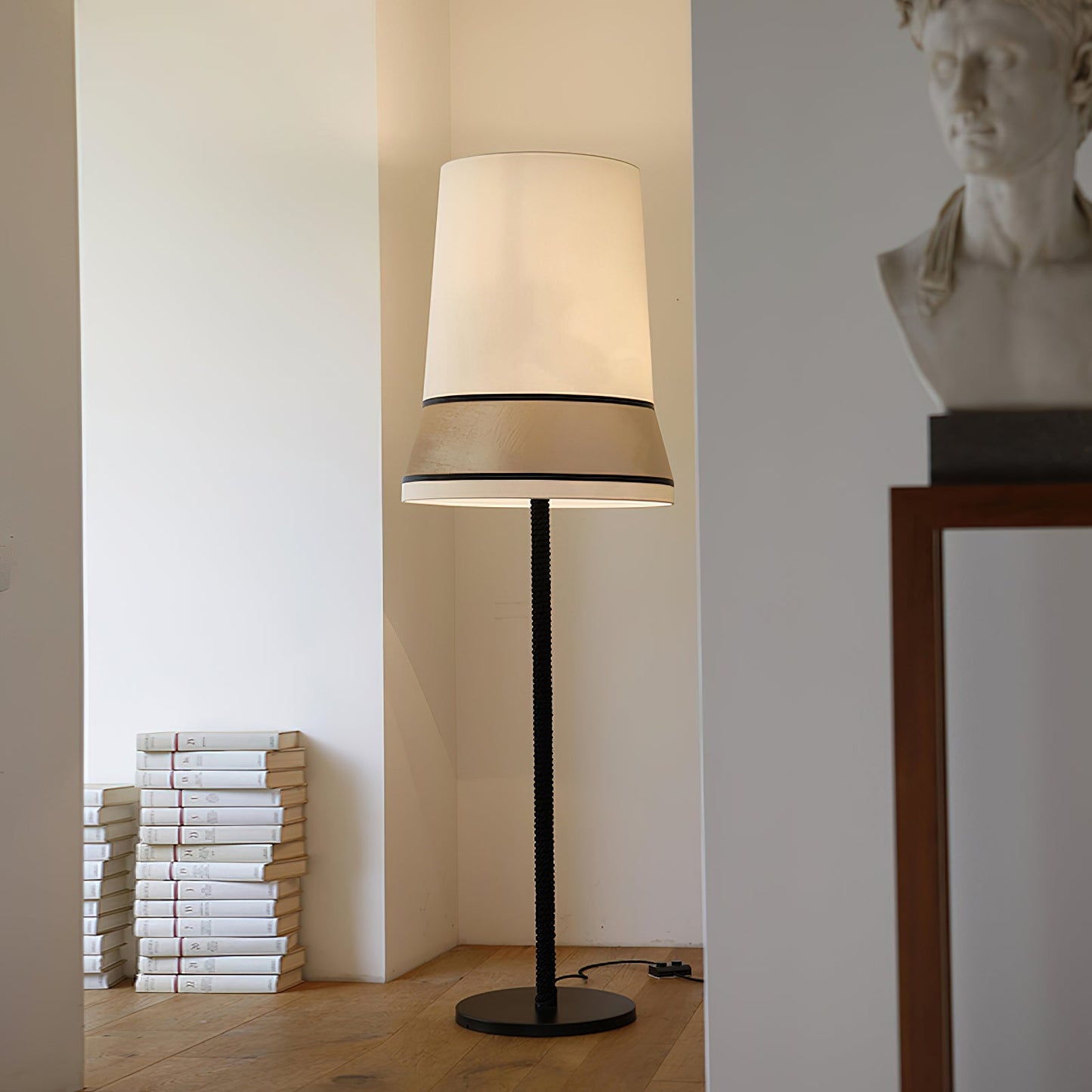 Audrey Contardi Floor Lamp | Luxury Hat-Inspired Silk & Fabric Standing Light