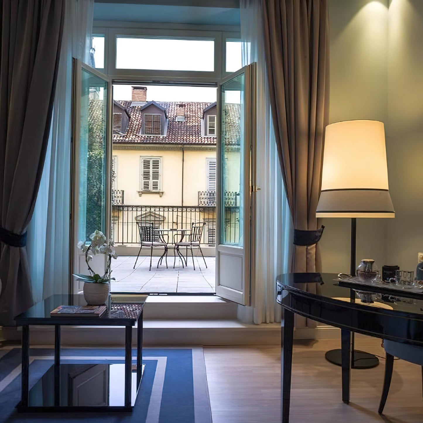 Audrey Contardi Floor Lamp | Luxury Hat-Inspired Silk & Fabric Standing Light