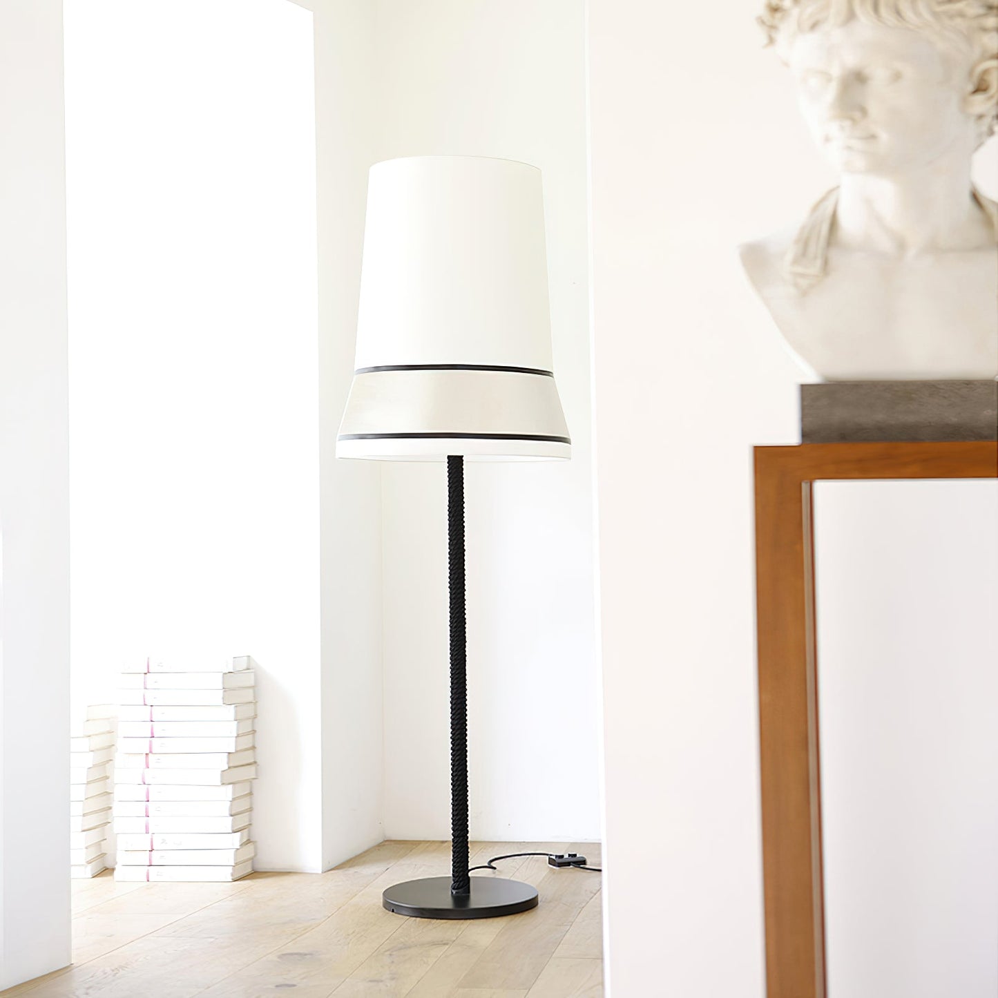 Audrey Contardi Floor Lamp | Luxury Hat-Inspired Silk & Fabric Standing Light