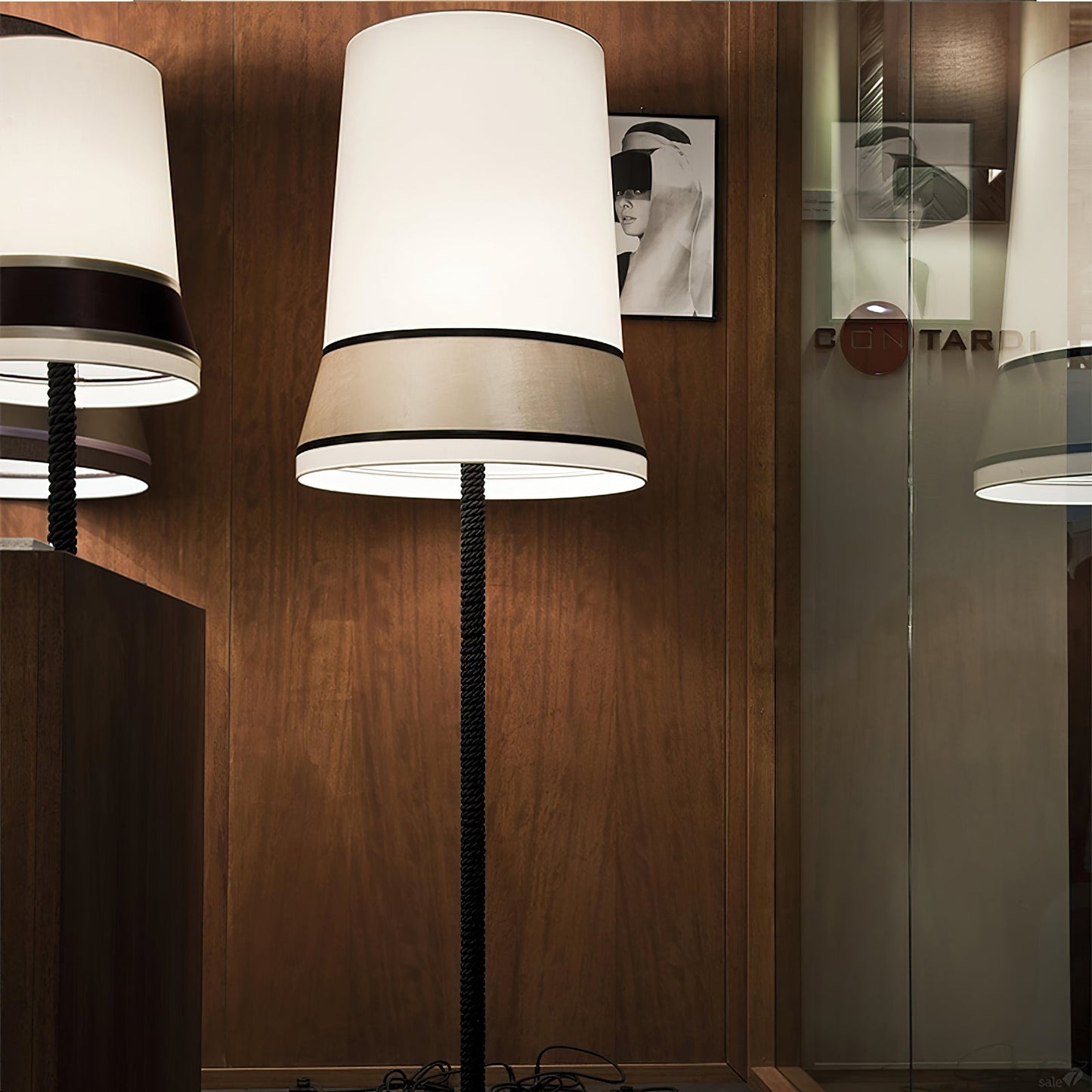 Audrey Contardi Floor Lamp | Luxury Hat-Inspired Silk & Fabric Standing Light