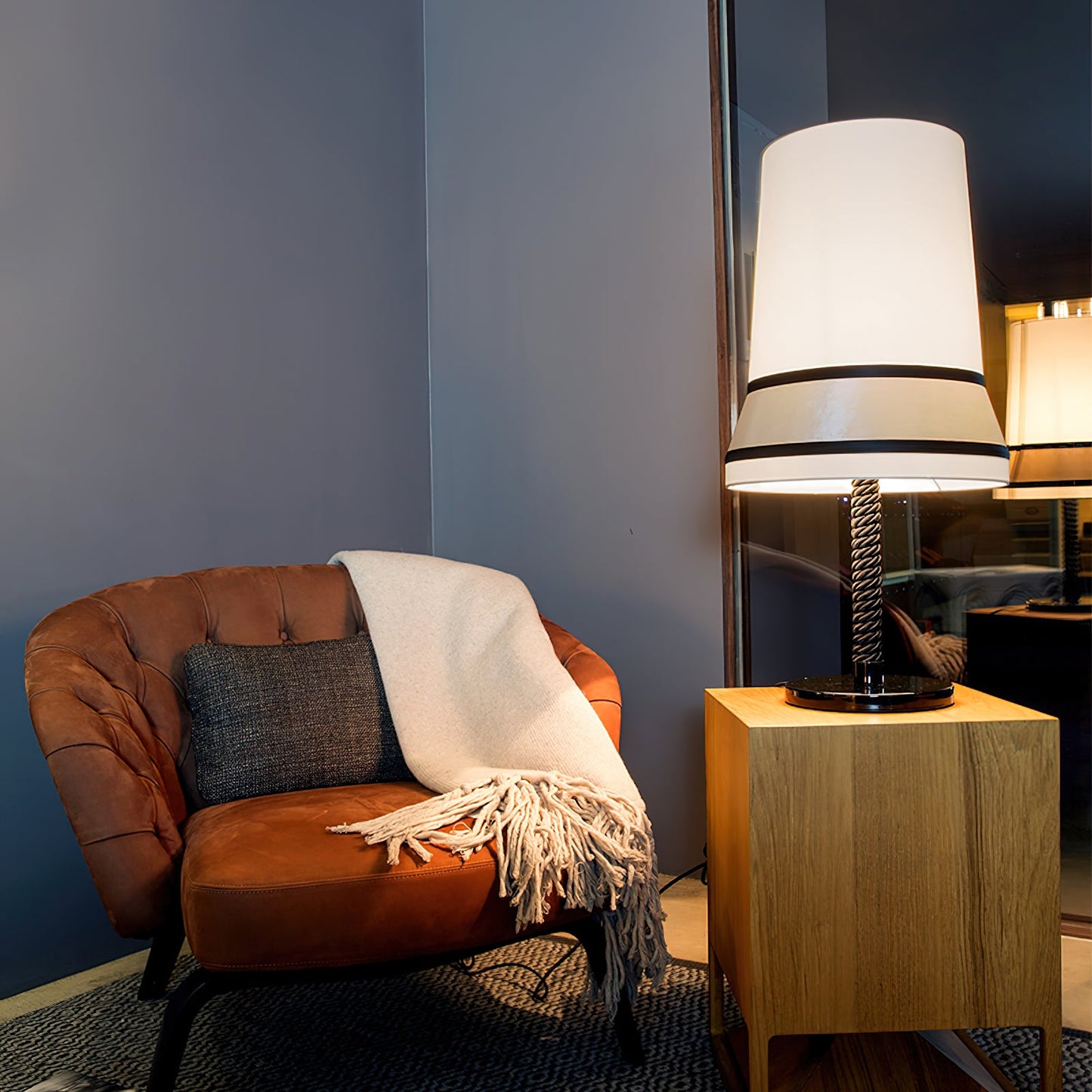 Audrey Contardi Table Lamp | Luxury Hat-Inspired Silk & Velvet Designer Light
