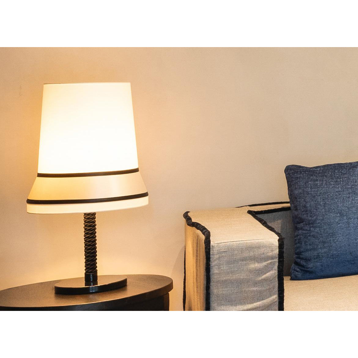 Audrey Contardi Table Lamp | Luxury Hat-Inspired Silk & Velvet Designer Light