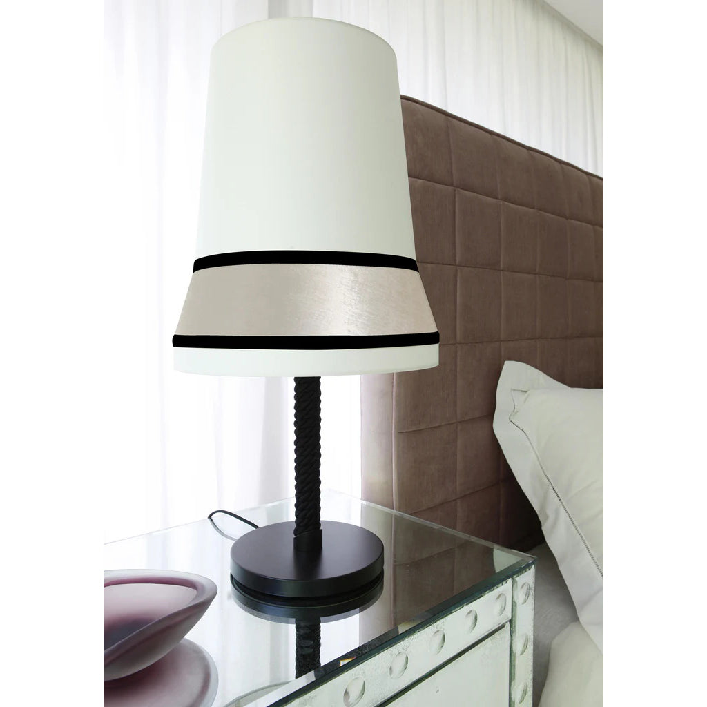Audrey Contardi Table Lamp | Luxury Hat-Inspired Silk & Velvet Designer Light