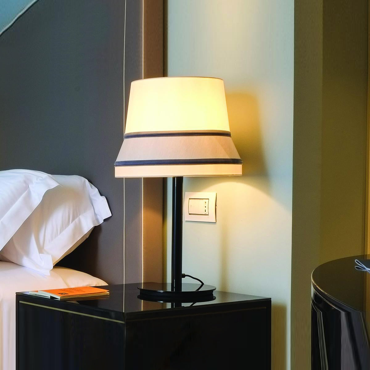 Audrey Contardi Table Lamp | Luxury Hat-Inspired Silk & Velvet Designer Light