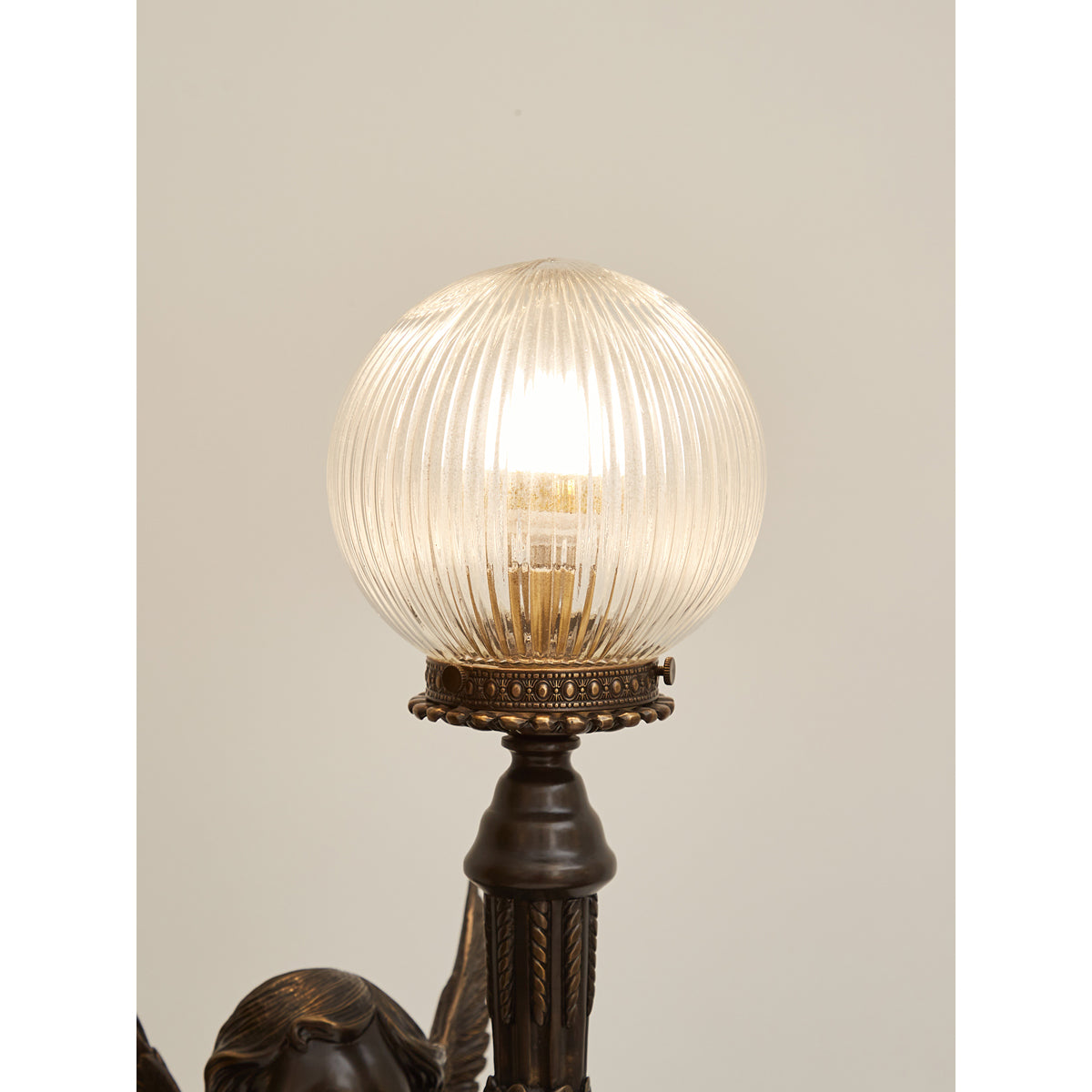 Auguste Moreau Table Lamp | 32-Inch Tall Vintage Brass & Glass Statement Lamp