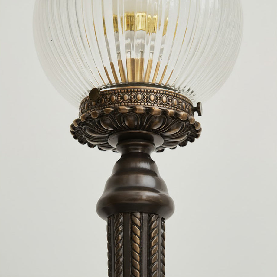 Auguste Moreau Table Lamp | 32-Inch Tall Vintage Brass & Glass Statement Lamp