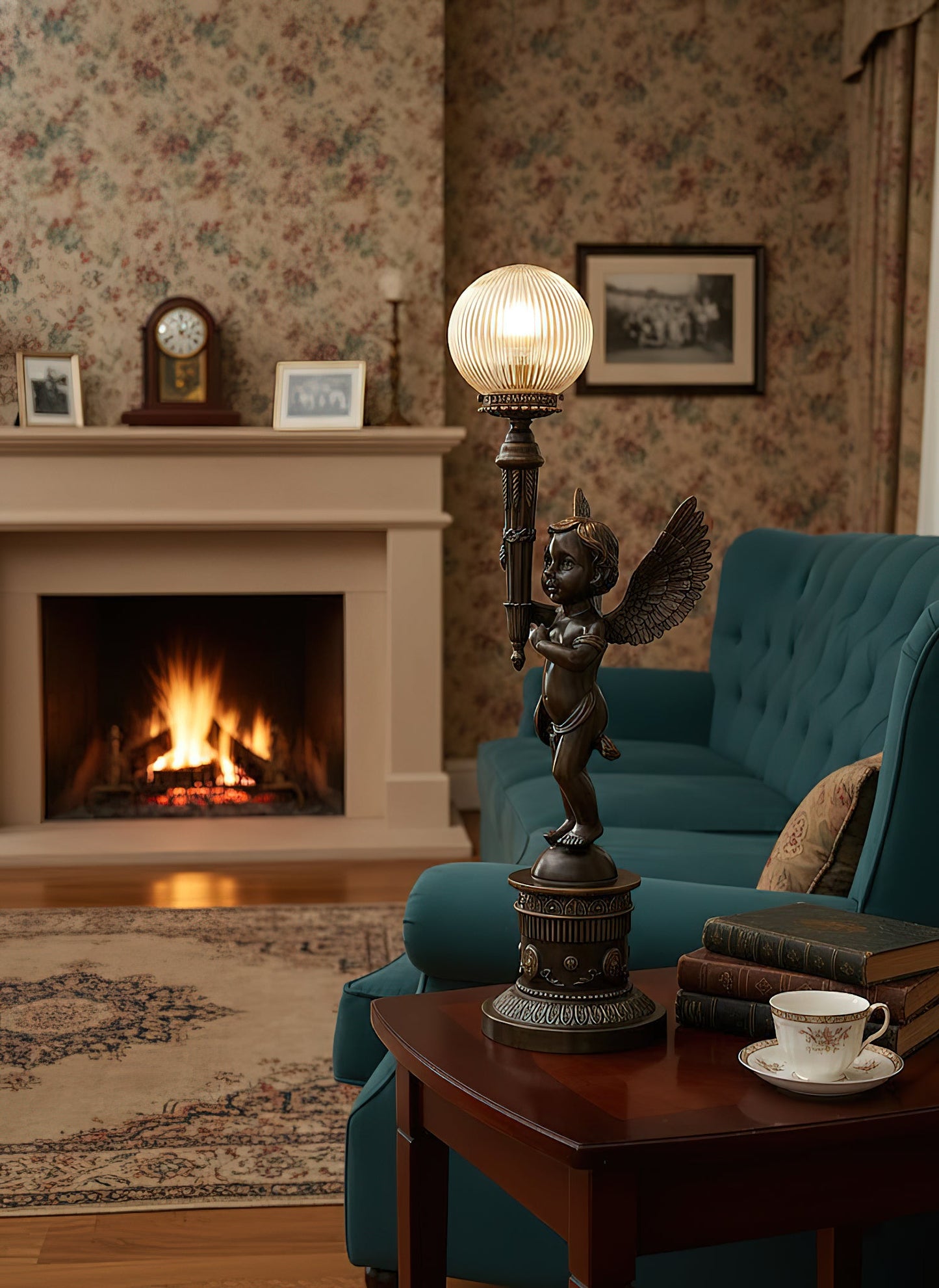 Auguste Moreau Table Lamp | 32-Inch Tall Vintage Brass & Glass Statement Lamp