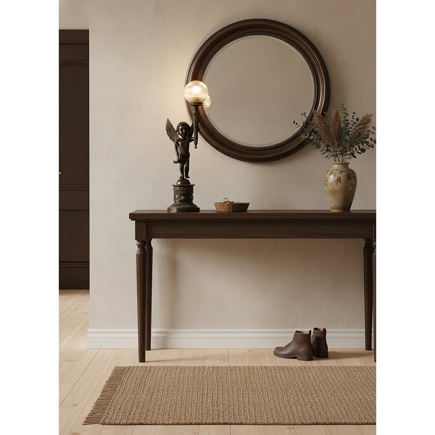 Auguste Moreau Table Lamp | 32-Inch Tall Vintage Brass & Glass Statement Lamp