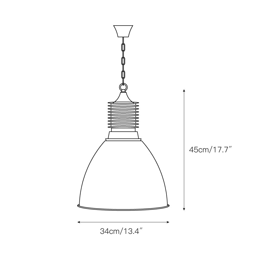 Augustin Pendant Lamp | 1950s Vintage Industrial Aluminum Dome Light