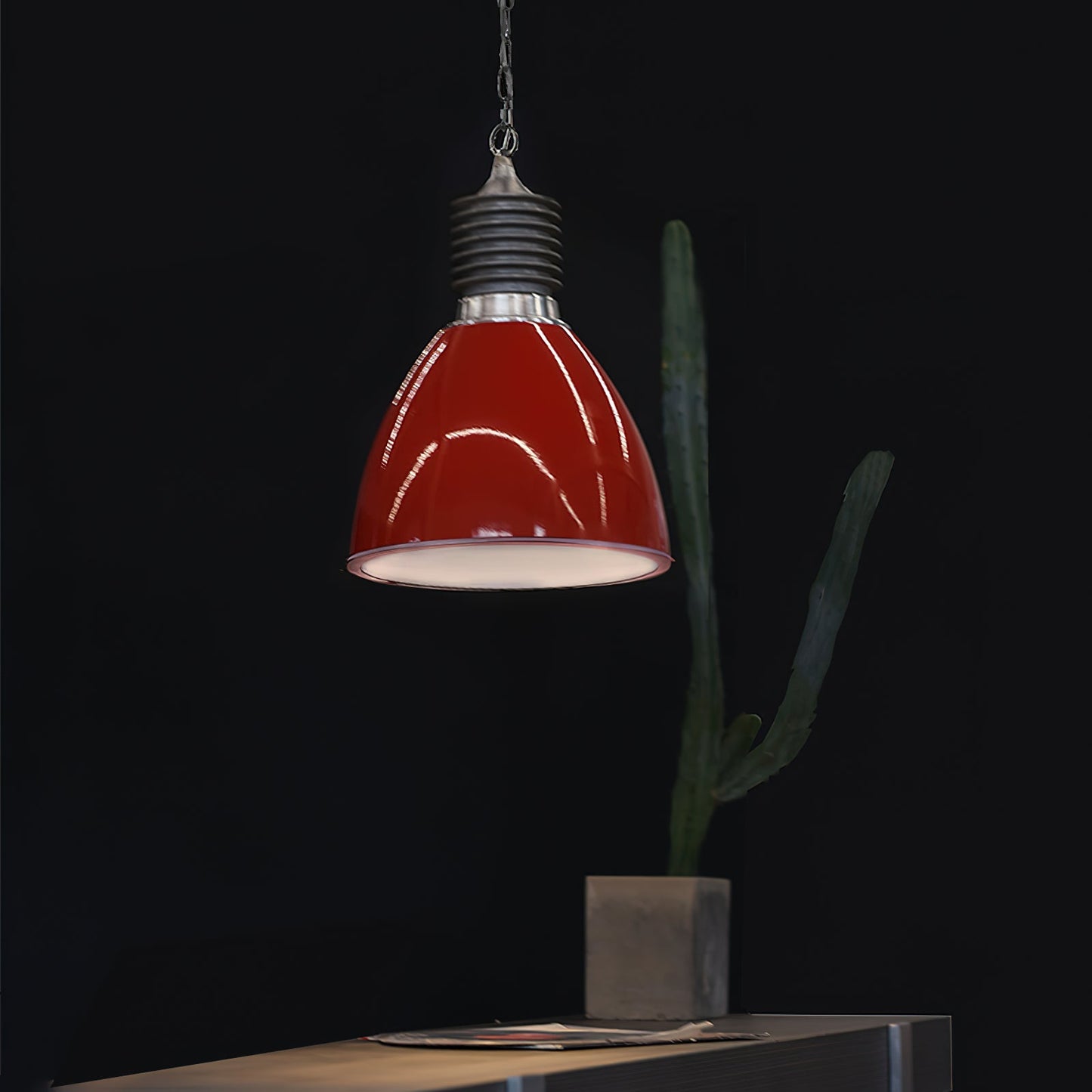 Augustin Pendant Lamp | 1950s Vintage Industrial Aluminum Dome Light