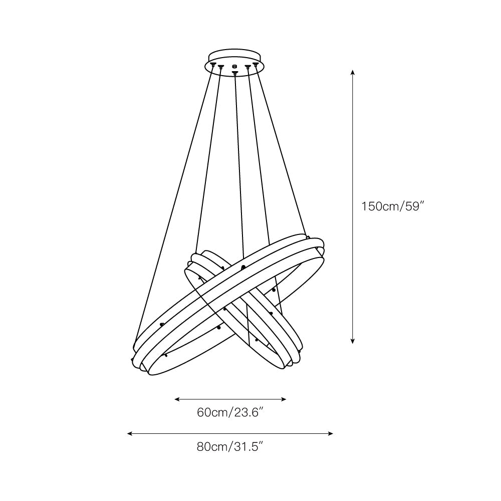 Aura Acrylic LED Chandelier | Modern Minimalist Circle Ring Pendant Light