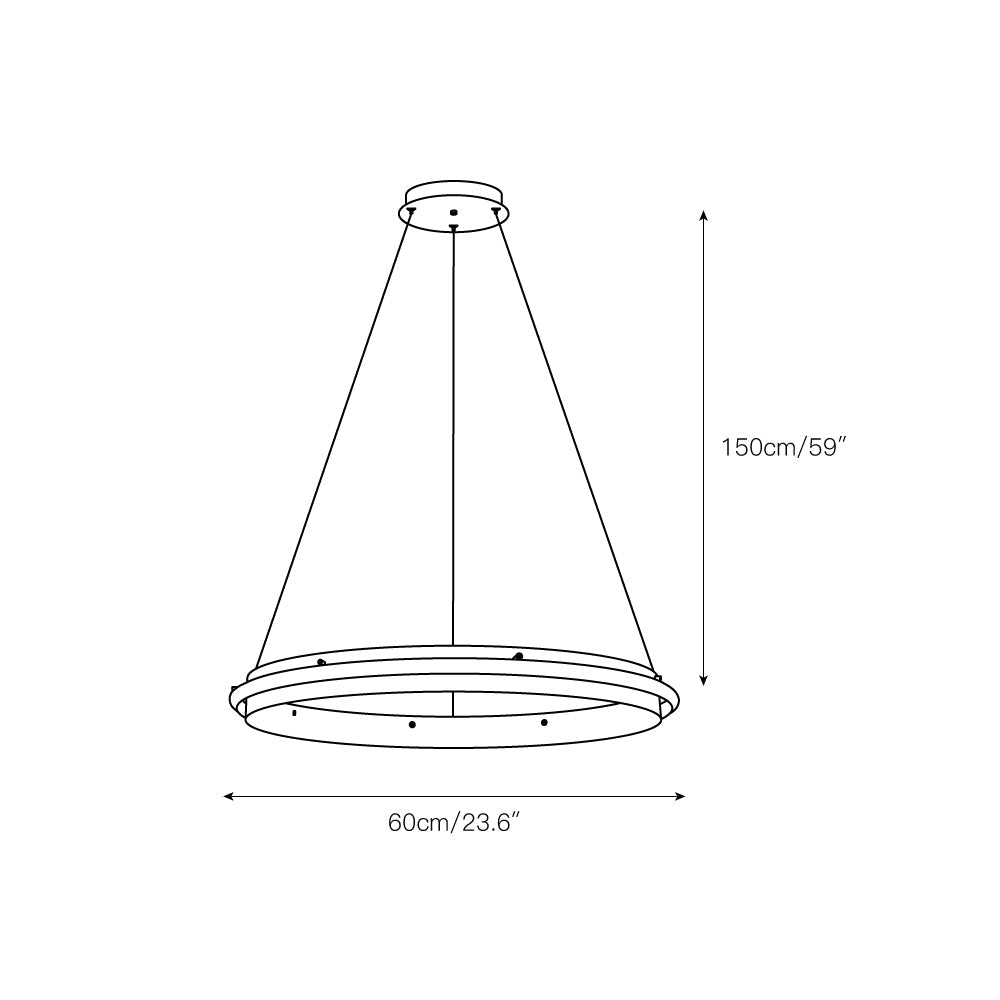 Aura Acrylic LED Chandelier | Modern Minimalist Circle Ring Pendant Light
