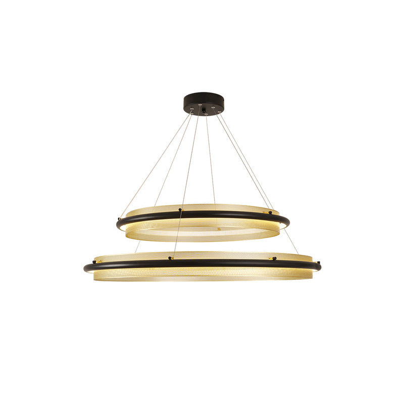 Aura Acrylic LED Chandelier | Modern Minimalist Circle Ring Pendant Light