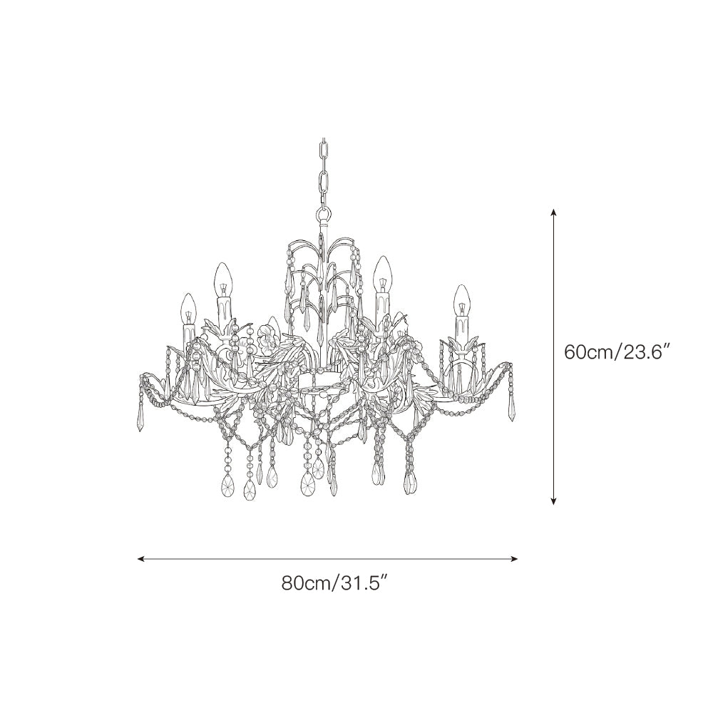 Aurelia Floral Chandelier | Luxury Antique Bronze & Crystal 6/8/10 Light Pendant
