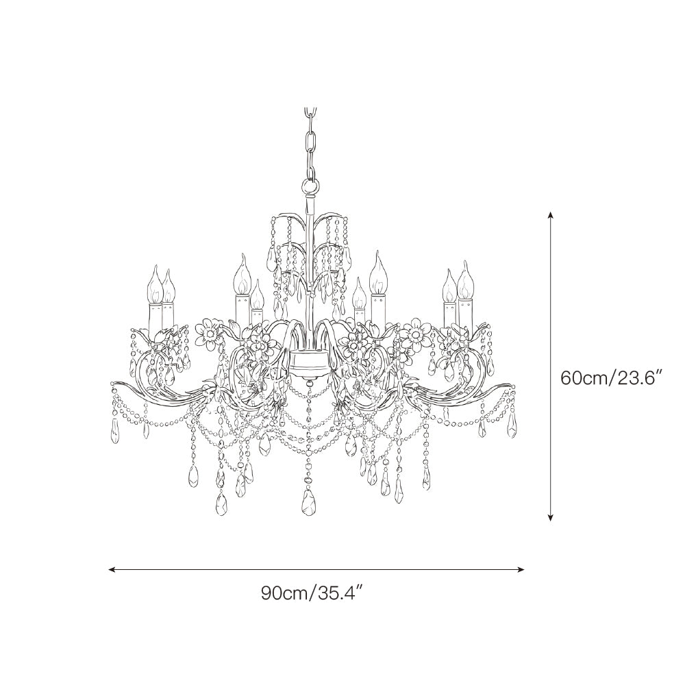 Aurelia Floral Chandelier | Luxury Antique Bronze & Crystal 6/8/10 Light Pendant