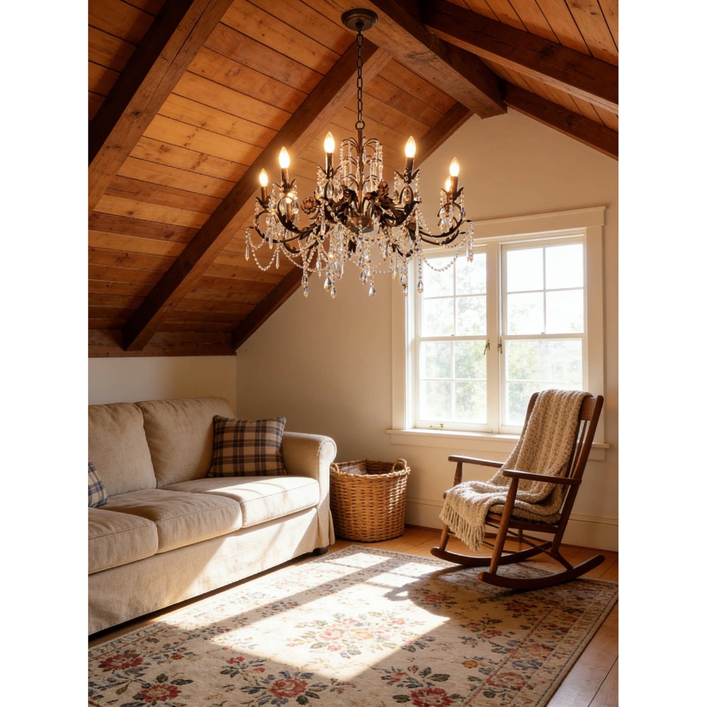 Aurelia Floral Chandelier | Luxury Antique Bronze & Crystal 6/8/10 Light Pendant