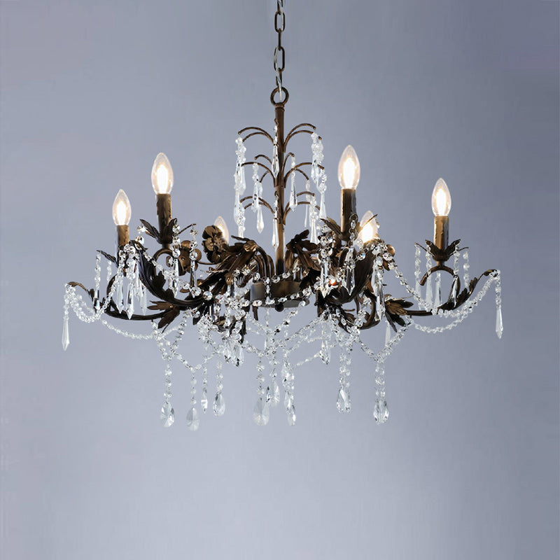 Aurelia Floral Chandelier | Luxury Antique Bronze & Crystal 6/8/10 Light Pendant