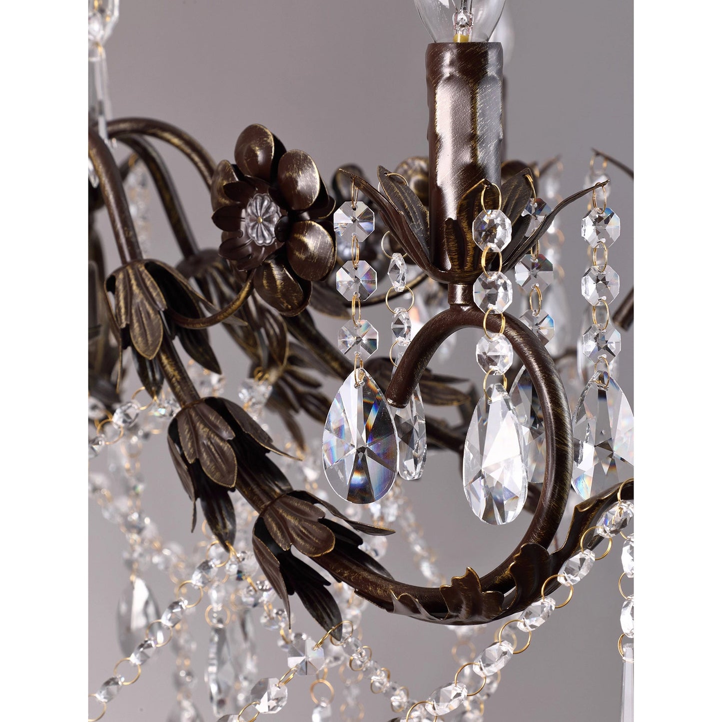 Aurelia Floral Chandelier | Luxury Antique Bronze & Crystal 6/8/10 Light Pendant