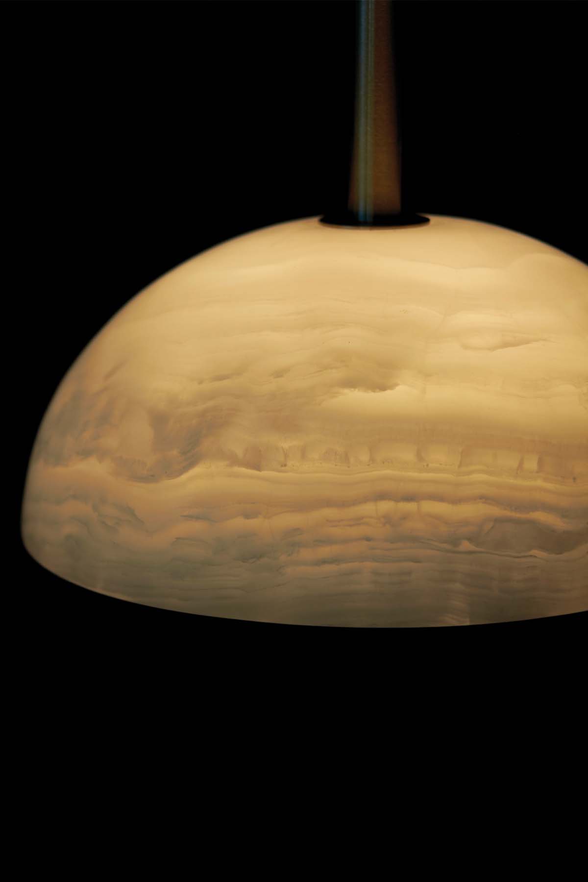 Aurelia Pendant Lamp | Luxury Jade & Brass 32-Inch Elongated Pendant