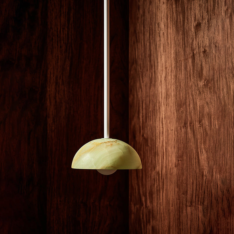 Aurelia Pendant Lamp | Luxury Jade & Brass 32-Inch Elongated Pendant