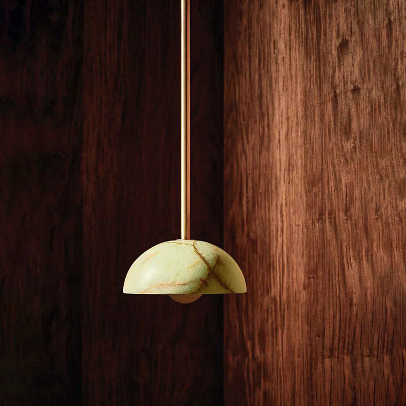 Aurelia Pendant Lamp | Luxury Jade & Brass 32-Inch Elongated Pendant