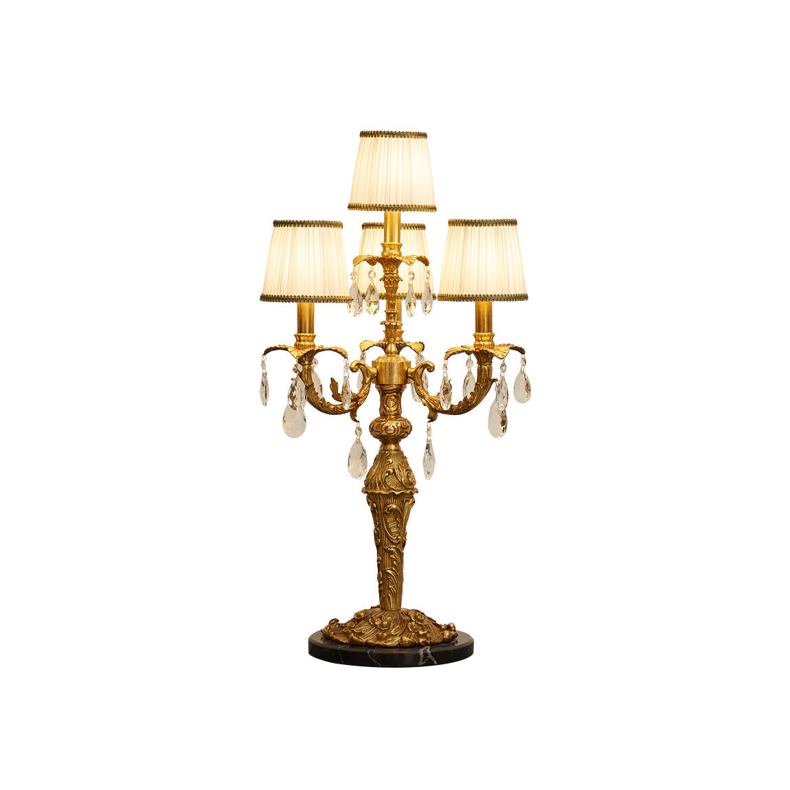 Aurelia Table Lamp | Large 31-Inch 4-Light Brass & Crystal Statement Lamp