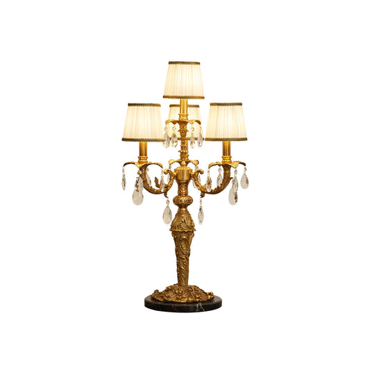Aurelia Table Lamp | Large 31-Inch 4-Light Brass & Crystal Statement Lamp