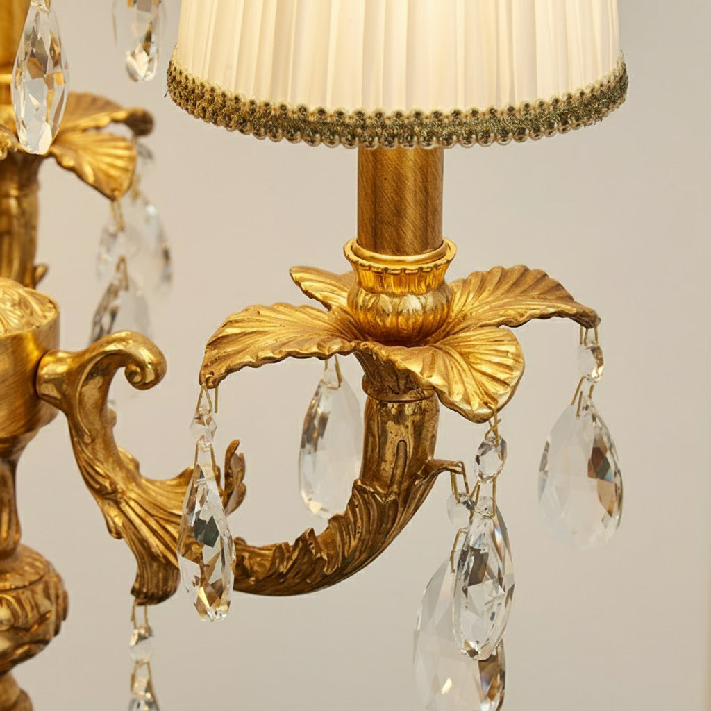 Aurelia Table Lamp | Large 31-Inch 4-Light Brass & Crystal Statement Lamp