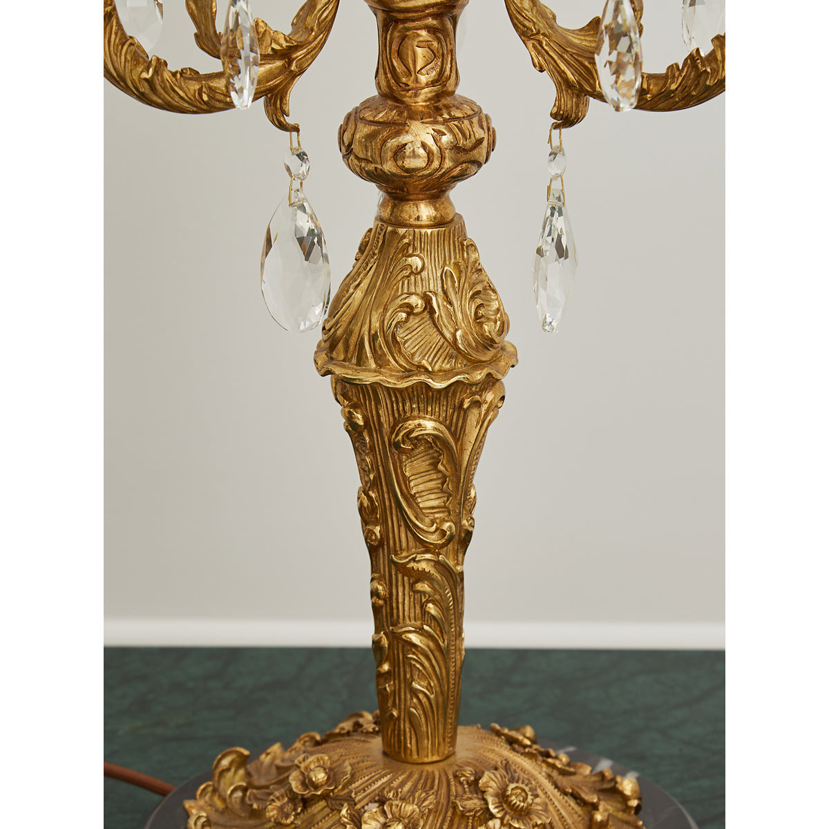Aurelia Table Lamp | Large 31-Inch 4-Light Brass & Crystal Statement Lamp