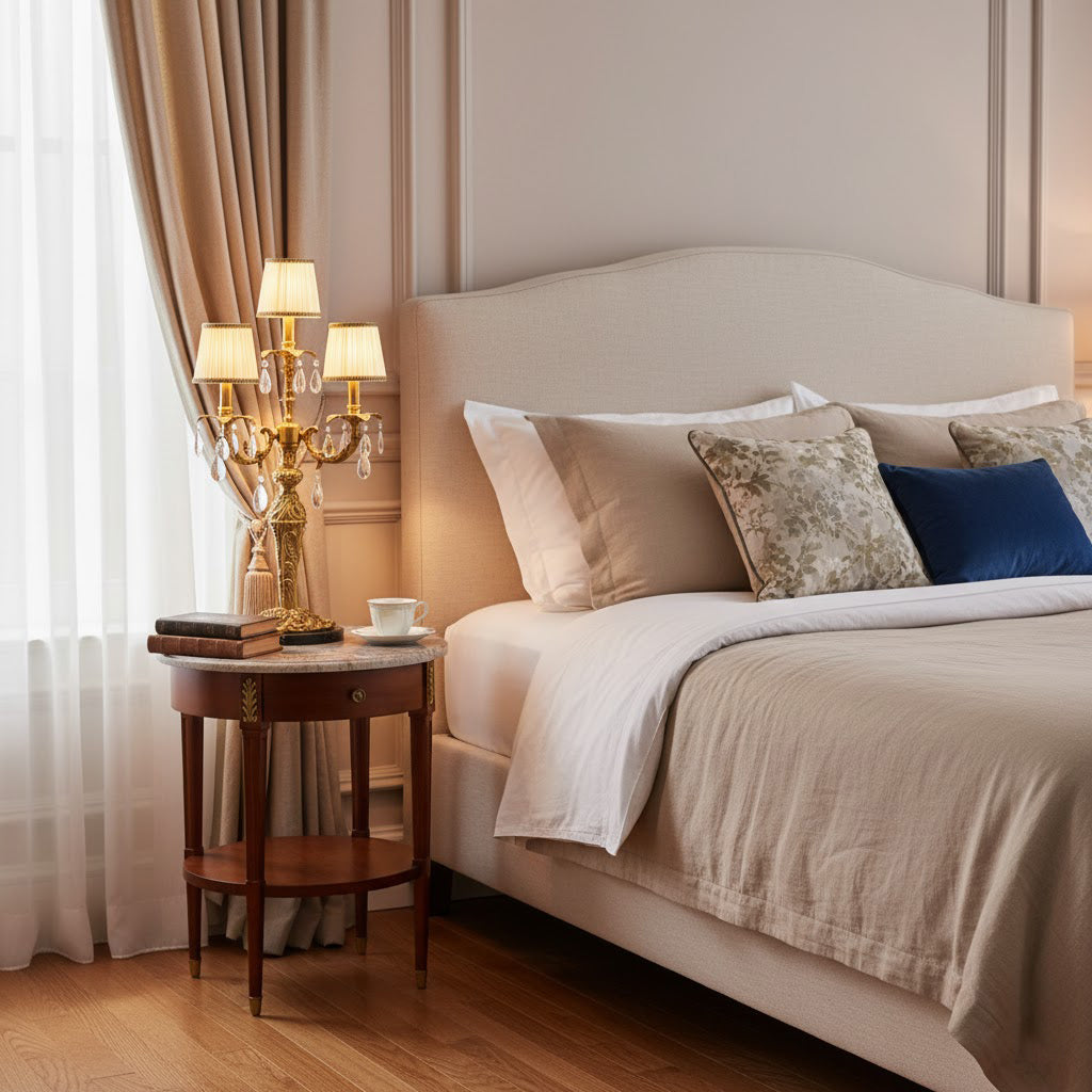 Aurelia Table Lamp | Large 31-Inch 4-Light Brass & Crystal Statement Lamp