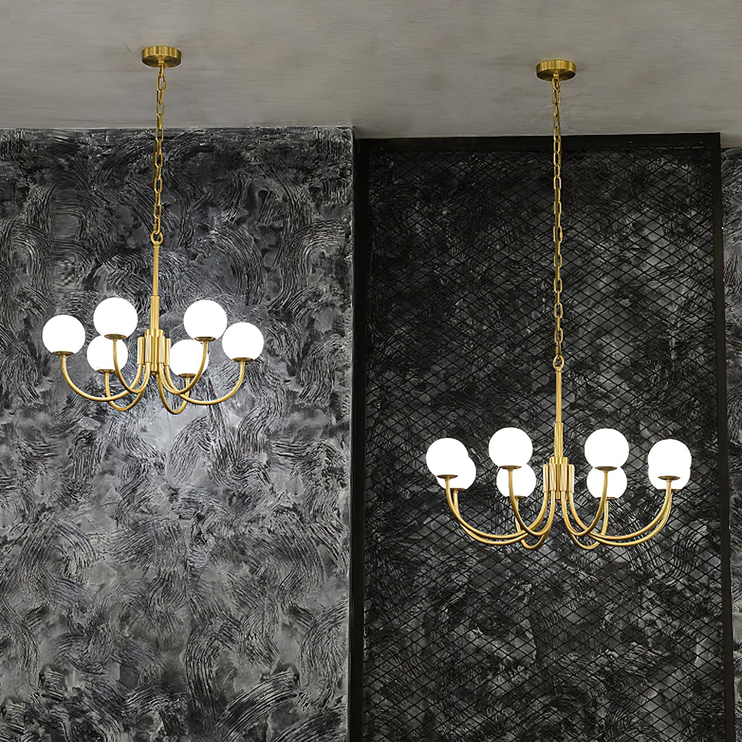 Aurelian Alabaster Globe Chandelier | Luxury Brass & Natural Stone Pendant