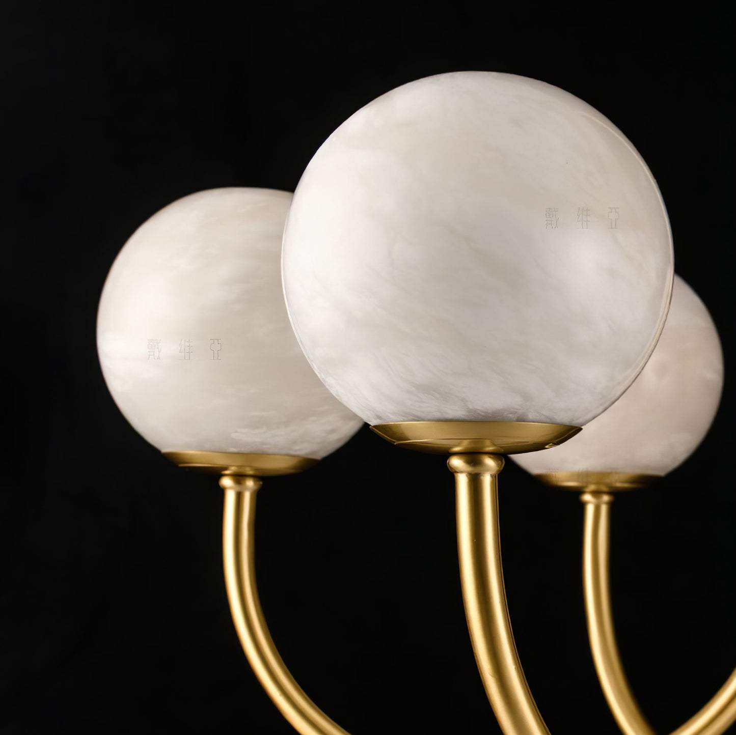 Aurelian Alabaster Globe Chandelier | Luxury Brass & Natural Stone Pendant
