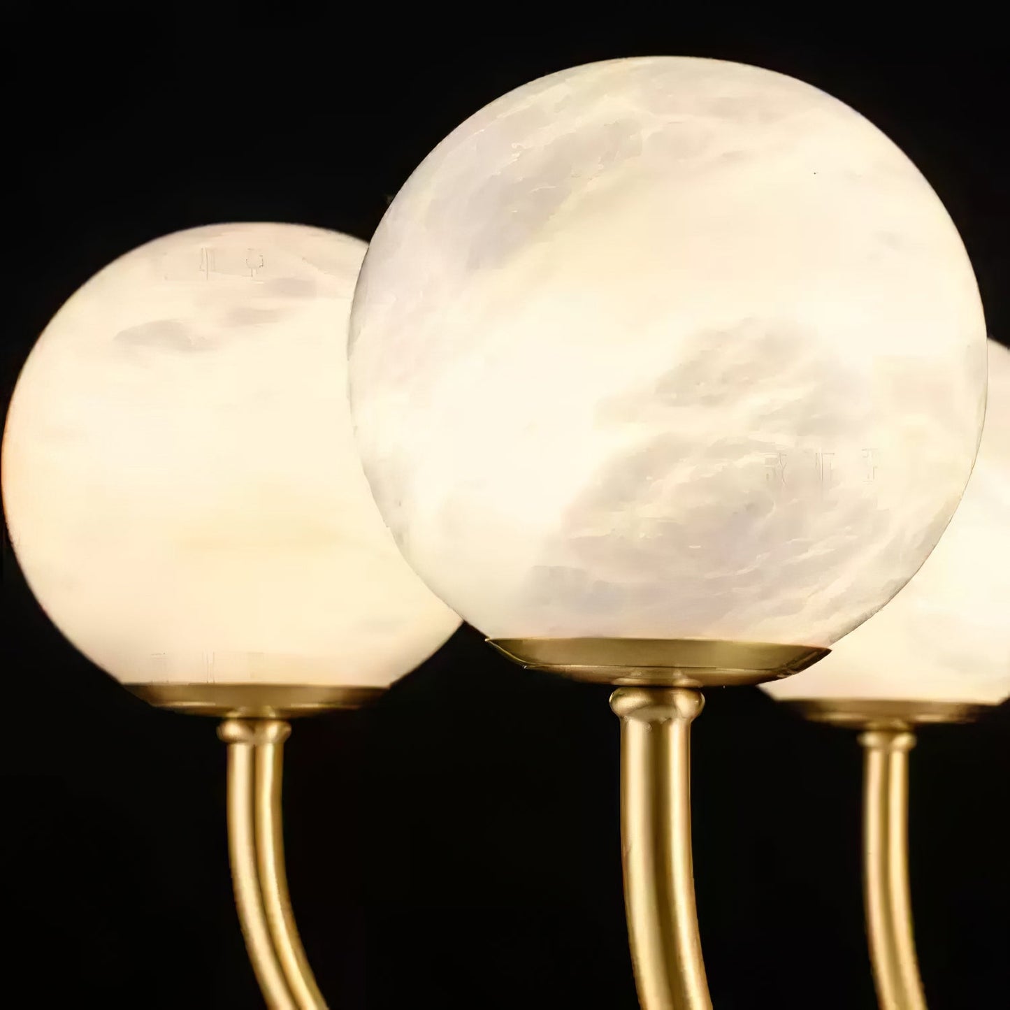 Aurelian Alabaster Globe Chandelier | Luxury Brass & Natural Stone Pendant