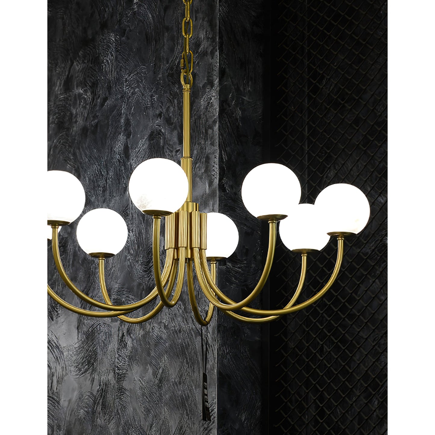 Aurelian Alabaster Globe Chandelier | Luxury Brass & Natural Stone Pendant