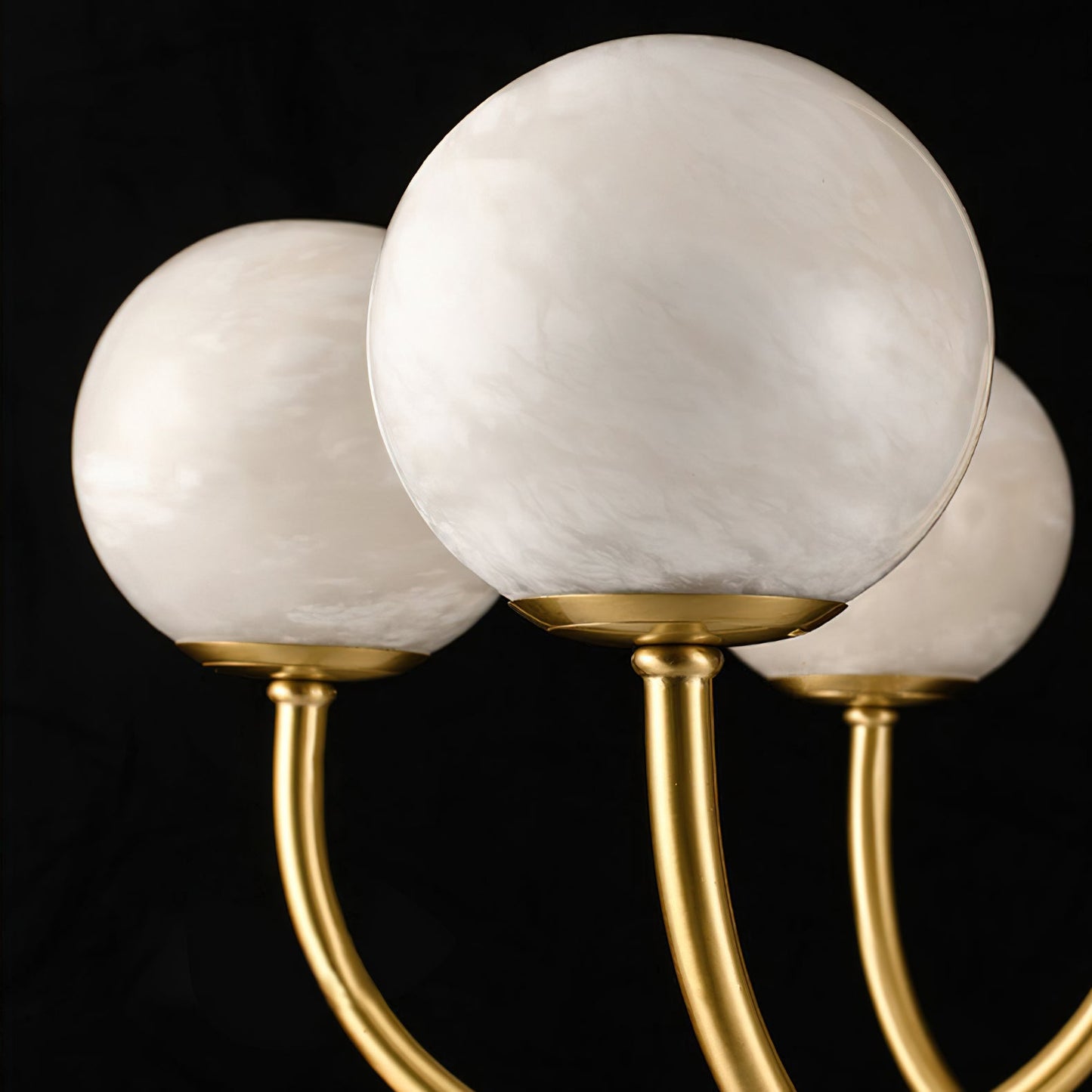 Aurelian Alabaster Globe Chandelier | Luxury Brass & Natural Stone Pendant