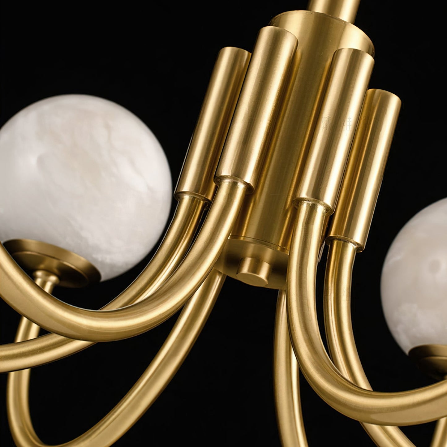 Aurelian Alabaster Globe Chandelier | Luxury Brass & Natural Stone Pendant