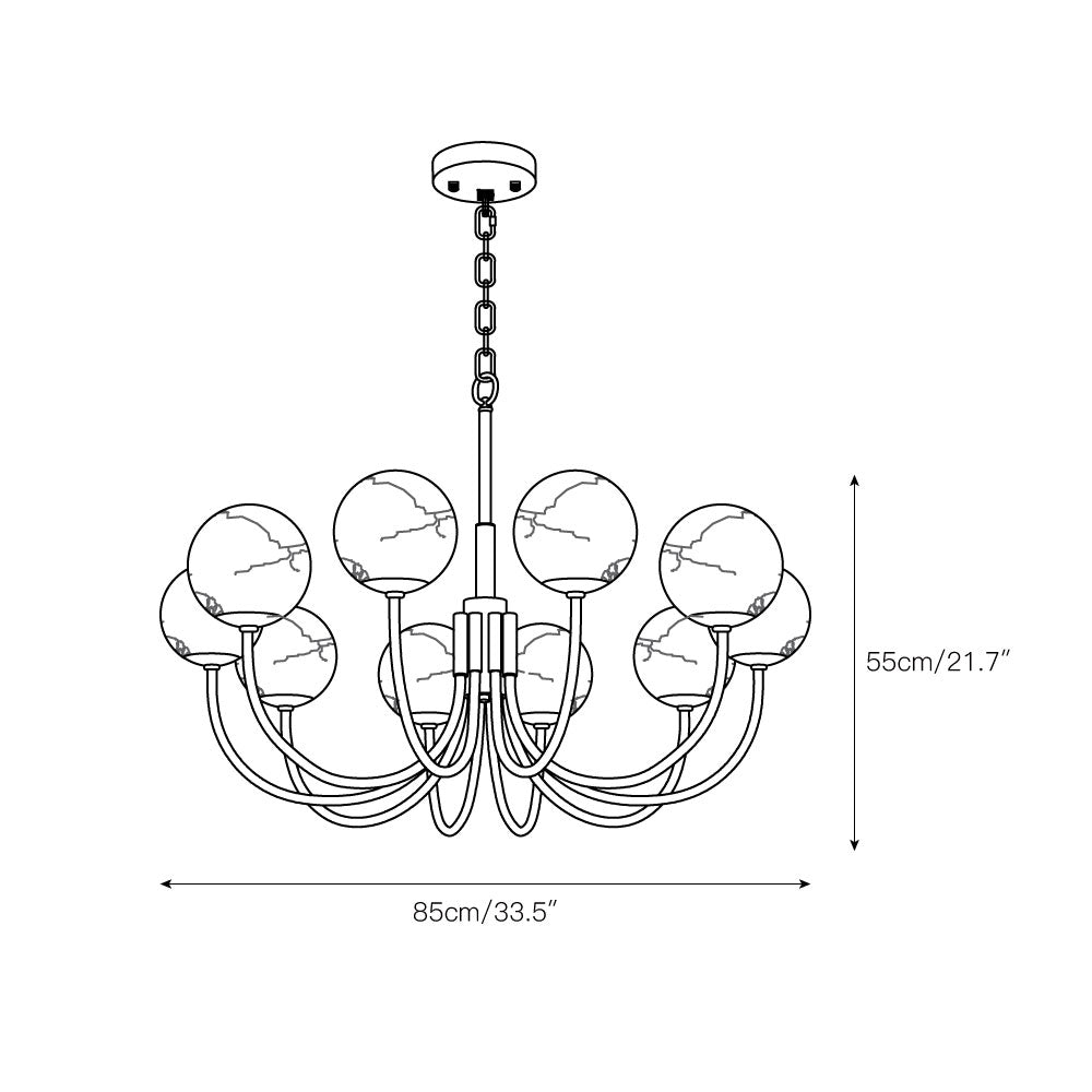 Aurelian Alabaster Globe Chandelier | Luxury Brass & Natural Stone Pendant