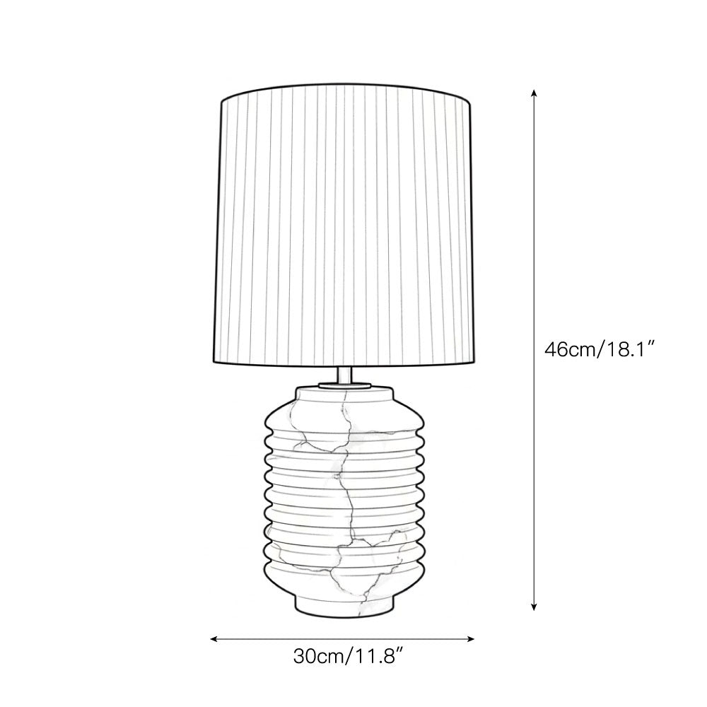Auria Alabaster Table Lamp | Luxury Natural Stone & Fabric Shade Desk Light