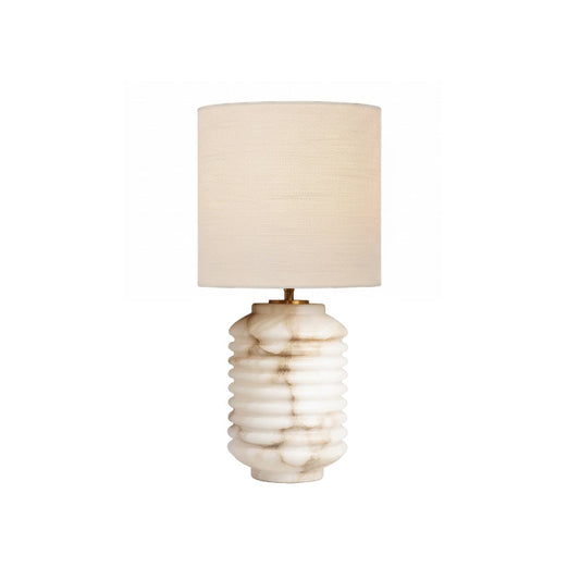 Auria Alabaster Table Lamp | Luxury Natural Stone & Fabric Shade Desk Light
