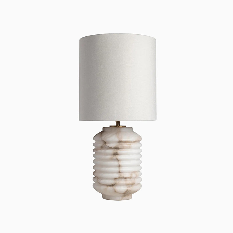 Auria Alabaster Table Lamp | Luxury Natural Stone & Fabric Shade Desk Light