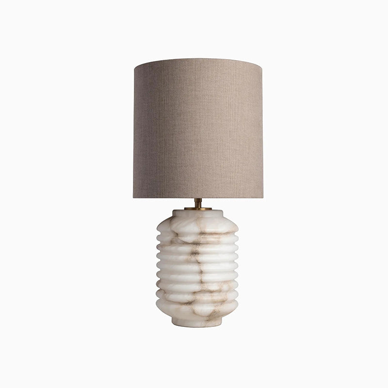 Auria Alabaster Table Lamp | Luxury Natural Stone & Fabric Shade Desk Light