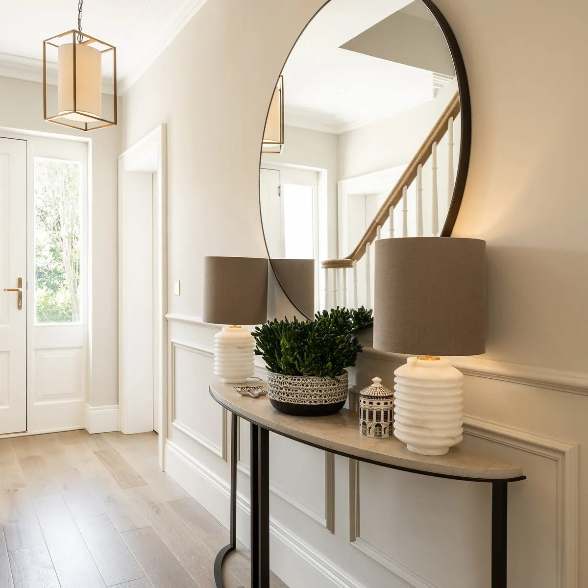 Auria Alabaster Table Lamp | Luxury Natural Stone & Fabric Shade Desk Light