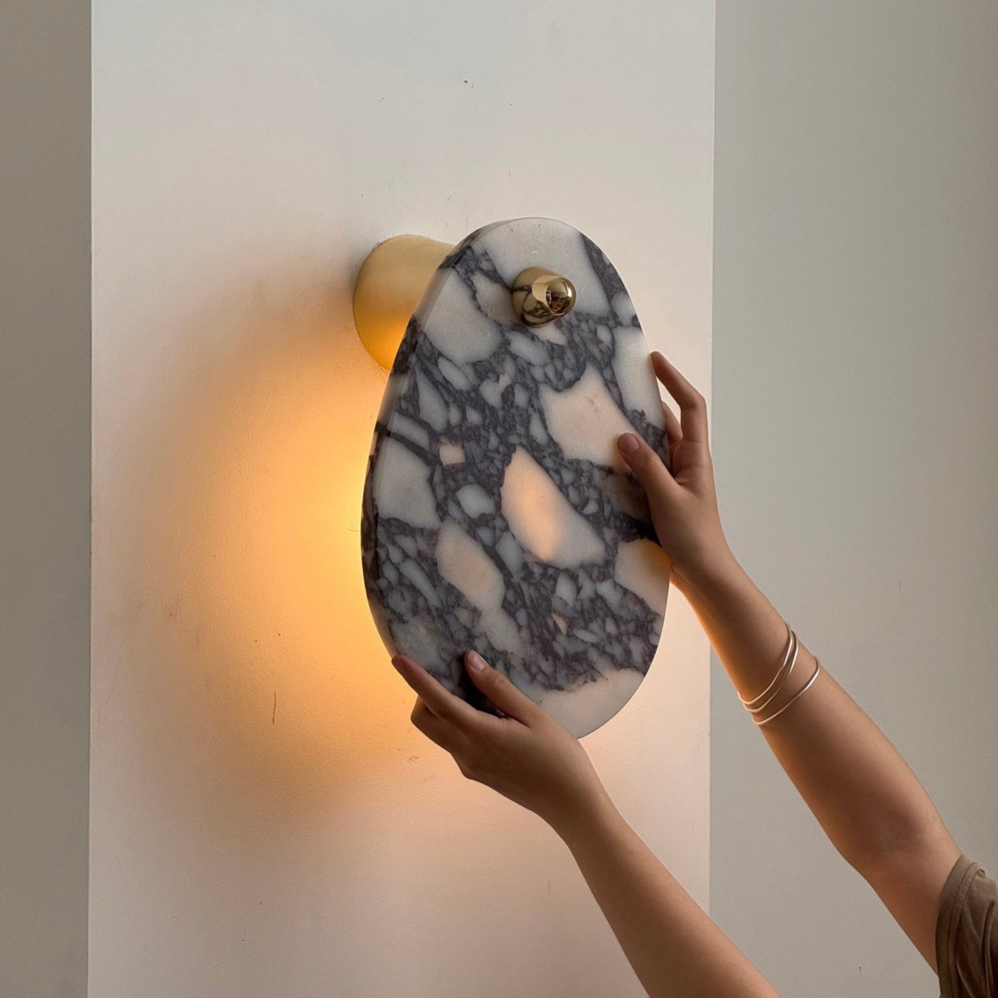 Aurora Marble Wall Lamp | Luxury Bulgari Purple & Jade Stone Sconce