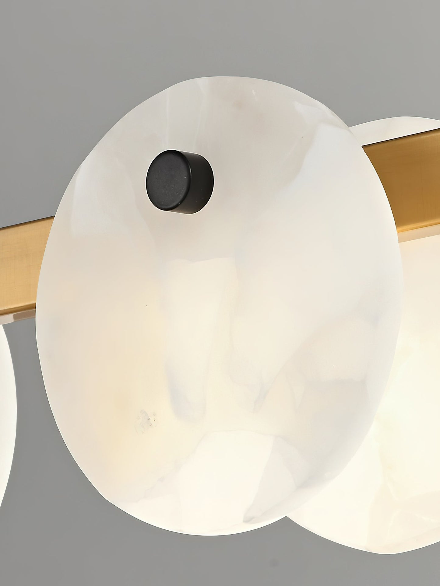 Austen Chandelier | Modern Minimalist Brass & Natural Alabaster Disc Pendant