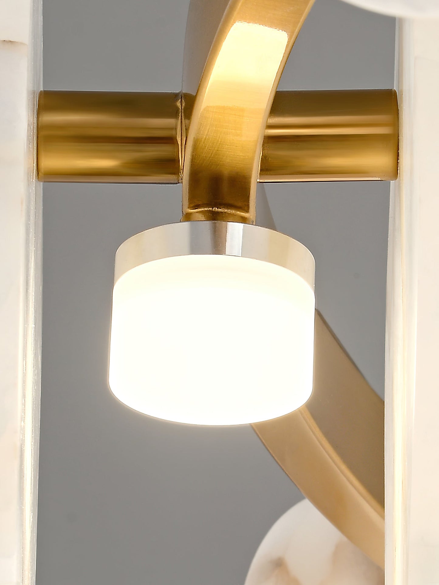 Austen Chandelier | Modern Minimalist Brass & Natural Alabaster Disc Pendant