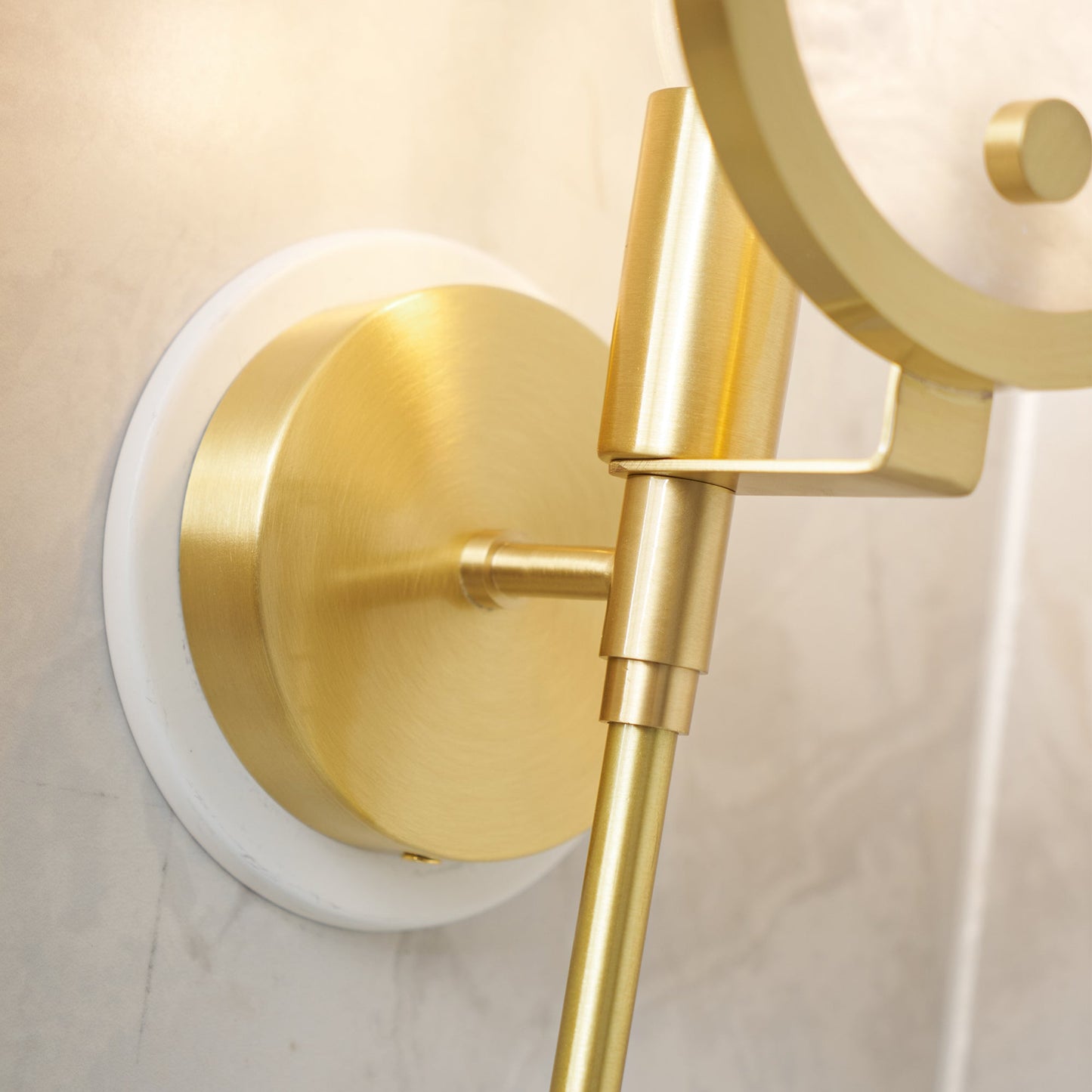 Ava Brass Alabaster Sconce | Modern Minimalist Natural Stone Wall Light