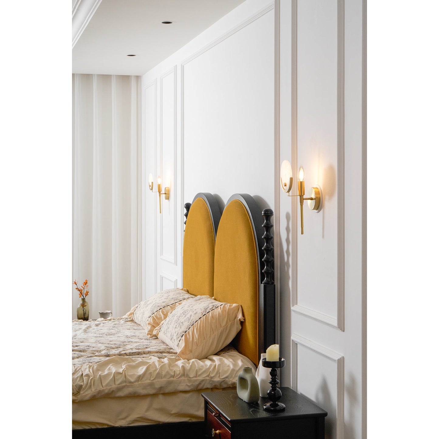 Ava Brass Alabaster Sconce | Modern Minimalist Natural Stone Wall Light