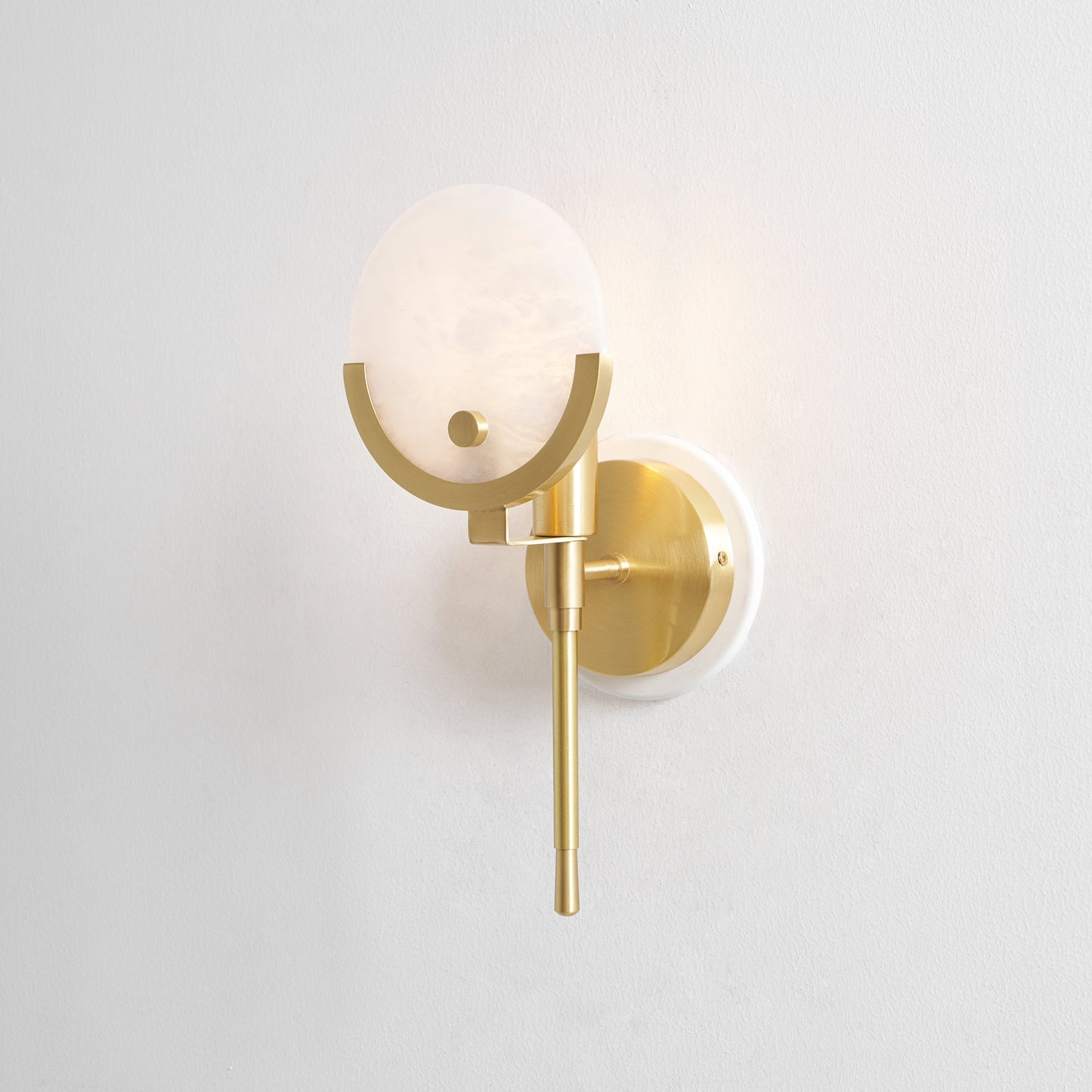 Ava Brass Alabaster Sconce | Modern Minimalist Natural Stone Wall Light