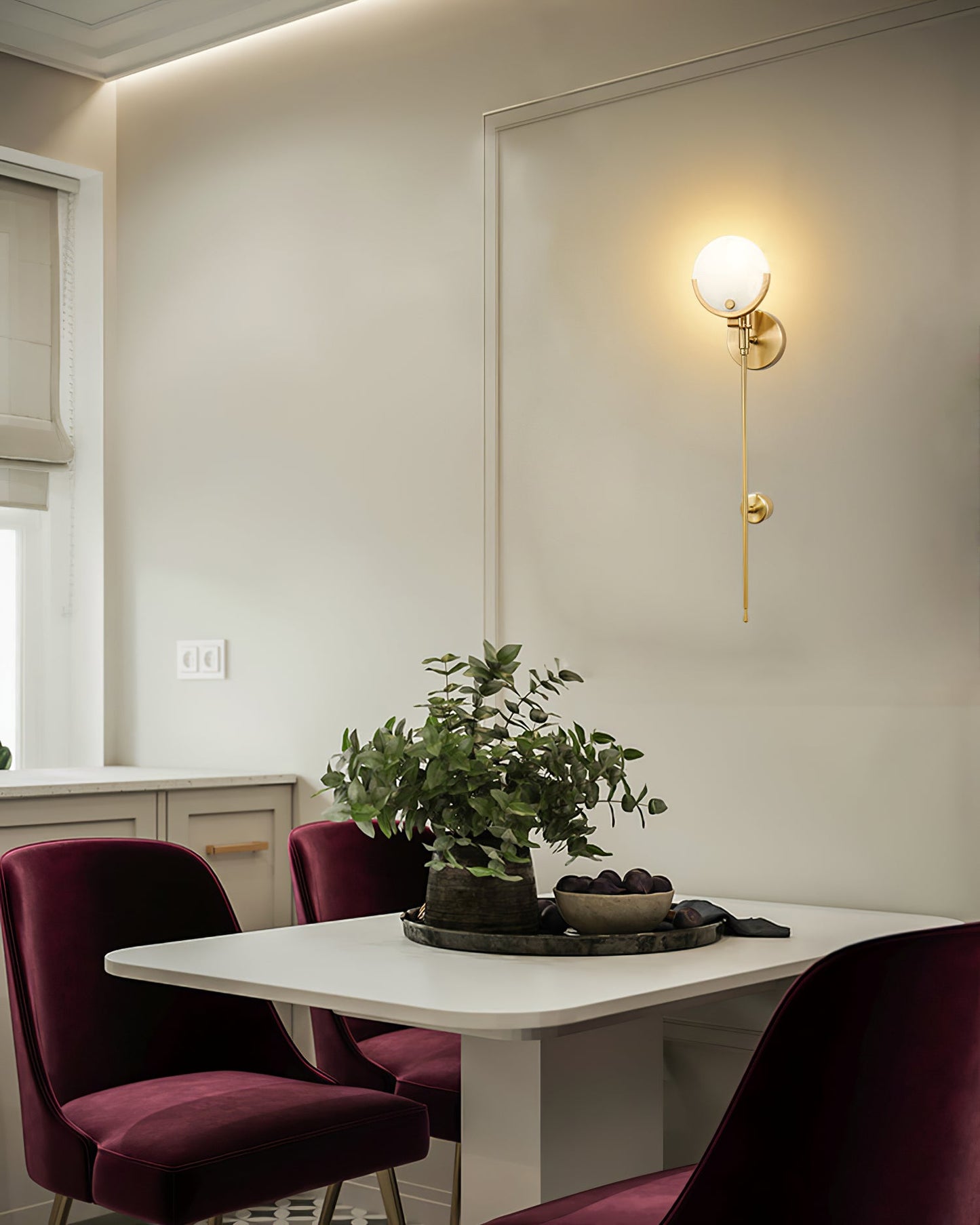 Ava Brass Alabaster Sconce | Modern Minimalist Natural Stone Wall Light
